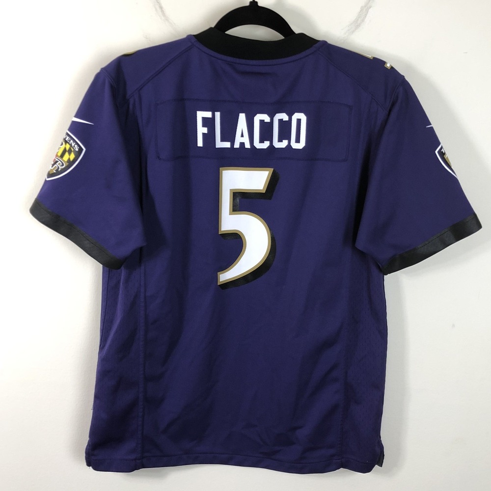Nike Baltimore Ravens Joe Flacco #5 NFL Jersey Youth Sz L (14-16) Purple
